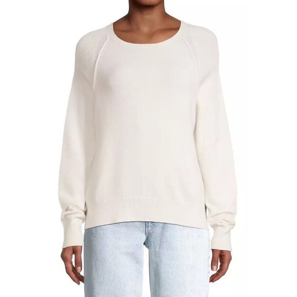 Apparis Eva Knit Crewneck Sweater White One Size Long Sleeve - Picture 1 of 7